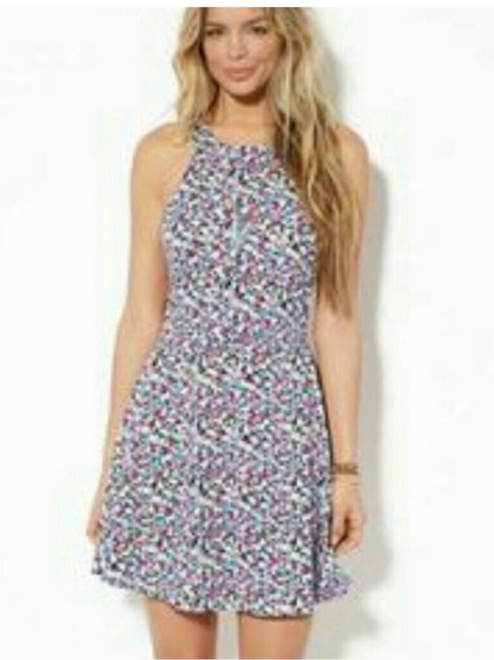 American Eagle Outfitters Floral Cut- Out Skater Dress